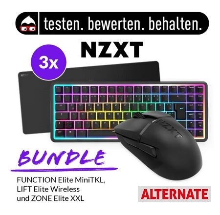 ALTERNATE: NZXT Gaming Bundle aus Tastatur, Maus & Mauspad - 3 Produkttester gesucht
