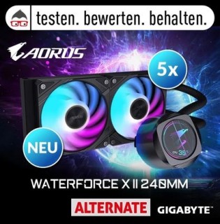 ALTERNATE: GIGABYTE AORUS WATERFORCE X II 240mm Wasserkühlung - Produkttester werden