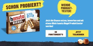 Ferrero: hanuta Riegel tester gesucht