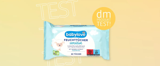 dm Drogerie: 500 Produkttester für babylove Feuchttücher (Österreich)