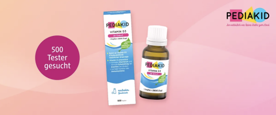 dm Drogerie: 500 PEDIAKID Vitamin D3 Testpersonen gesucht