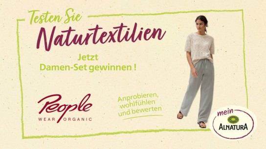 Alnatura: 10 Testpakete mit Naturtextilien von People Wear Organic