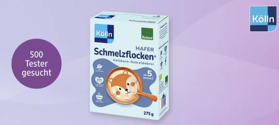 dm Drogerie: Kölln Hafer-Schmelzflocken für Babys suchen Testfamilien