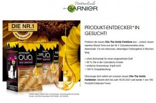 GARNIER: 100 Tester für Olia The Golds Farbtöne gesucht GARNIER: 100 Tester für Olia The Golds Farbtöne gesucht