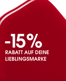 15 % Rabatt auf deine Lieblingsmarke