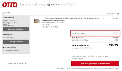 20% Extra Rabatt auf Gardinen bei Otto