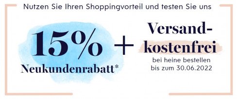 15 % Rabatt + Gratisversand für Neukunden 15 % Rabatt + Gratisversand für Neukunden