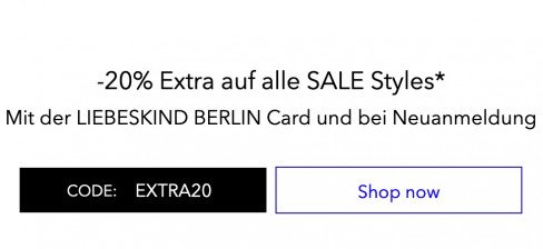 Spare 20 % im Liebeskind Berlin Onlineshop