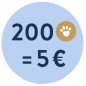 200 Punkte = 5 Euro PetsDeli Gutschein