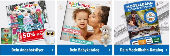 Ob Katalog oder Prospekt, mit den Werbemitteln von Spiele Max verpasst du keine Aktionen mehr...