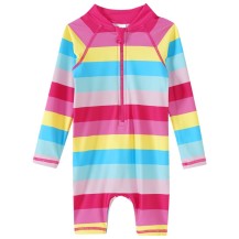 Baby UV-Badeoverall mit bunten Blockstreifen