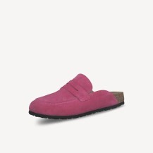Lederpantolette - pink