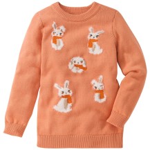 Mädchen Pullover mit flauschigen Häschen