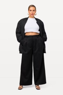Marlenehose Mary, weites Bein, Bundfalten, Wollmischung