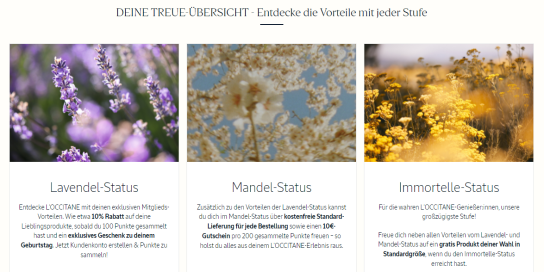 Mit dem kostenfreien Treueprogramm von L’OCCITANE kannst du dir viele nützliche Vorteile sichern. 