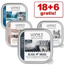 18 + 6 gratis! 24 x 150 g Wolf of Wilderness Adult - Monoprotein Rezeptur