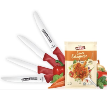 Messer-Set Hobby-Koch + gratis 50 g Sauce Bolognese