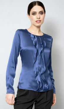 Seidenbluse mit Volants