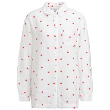Damen Musselin-Bluse mit Herzen allover