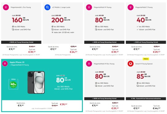 Günstige Angebote für junge Leute zwischen 18 und 28 JahrenMobilfunkanbieter wie Vodafone, o2, die Telekom...