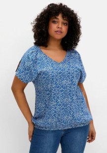 Shirt mit Ärmel-Schlitz und Alloverdruck