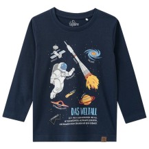 Kinder Langarmshirt mit Weltall-Print