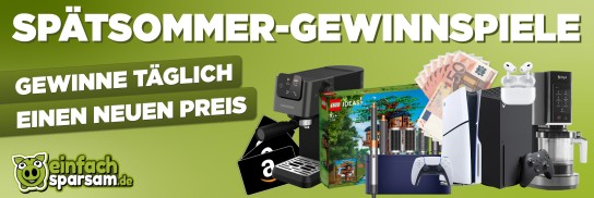Spätsommer-Gewinnspiel mit täglichen Preisen im Wert von über 3.000 € Spätsommer-Gewinnspiel mit täglichen Preisen im Wert von über 3.000 €