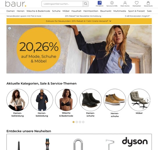 Der baur Online Shop