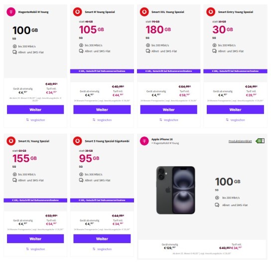 Günstige Angebote für junge Menschen bis 28 JahreFinde die günstigsten Junge-Leute-Specials der Mobilfunkanbieter. DeinHandy bietet...