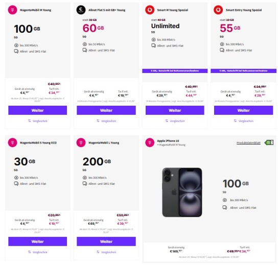 Günstige Angebote für junge Menschen bis 28 JahreFinde die günstigsten Junge-Leute-Specials der Mobilfunkanbieter. DeinHandy bietet...