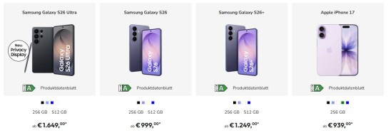 Top-Smartphones zu Top-Tarifen