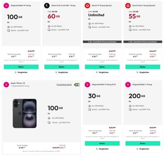 Günstige Angebote für junge Leute zwischen 18 und 28 JahrenMobilfunkanbieter wie Vodafone, o2, die Telekom...
