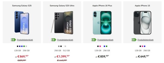 Top-Smartphones zu Top-Tarifen
