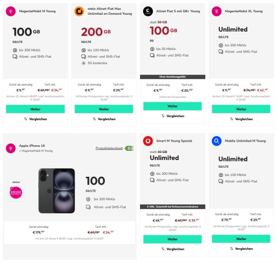 Günstige Angebote für junge Leute zwischen 18 und 28 JahrenMobilfunkanbieter wie Vodafone, o2, die Telekom...